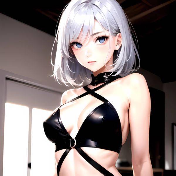 1girl Sexy Blue Eyes Silver Hair Arms Behind Back Facing The Camera Looking At The Camera, 1980328413 - AIHentai - aihentai.co on pornintellect.com