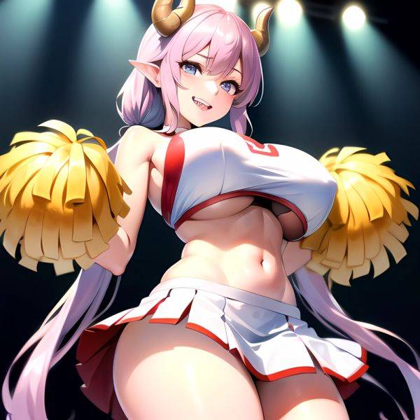 1girl Absurdres White Skirt Whitefrok Breasts Cheerleader Dragon Girl Dragon Horns Highres Holding Holding Pom Poms Horns Huge B, 2978814821 - AIHentai - aihentai.co on pornintellect.com