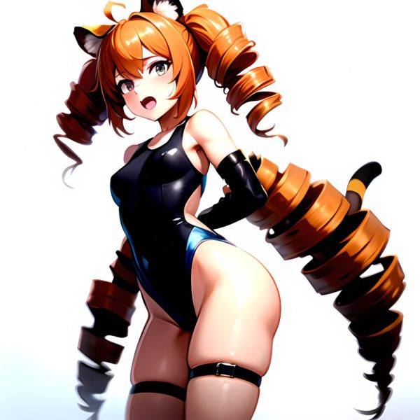 1girl Ahoge Animal Ears Arknights Black One Piece Swimsuit Blush Center Opening Drill Hair Drill Sidelocks Groin Highres Invisib, 826438368 - AIHentai - aihentai.co on pornintellect.com