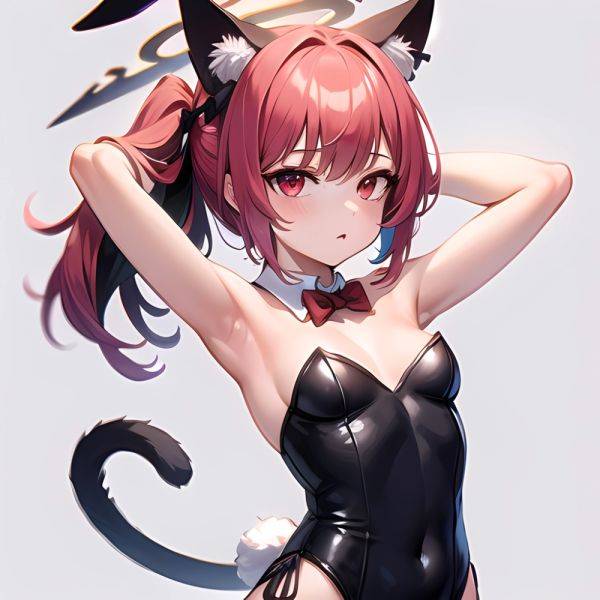 1girl Solo Animal Ears Armpits Black Hair Black Pantyhose Blue Archive Bow Bowtie Cat Ears Colored Inner Hair Coma Light825, 4245913637 - AIHentai - aihentai.co on pornintellect.com