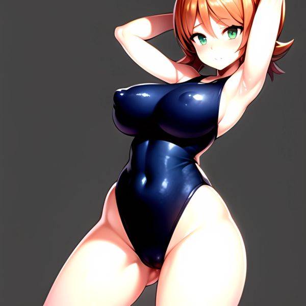 1girl Armpits Back Bare Legs Bikini Blush Breasts Covered Navel Cowboy Shot Creatures Company Female Focus Game Freak Green Eyes, 1588841000 - AIHentai - aihentai.co on pornintellect.com