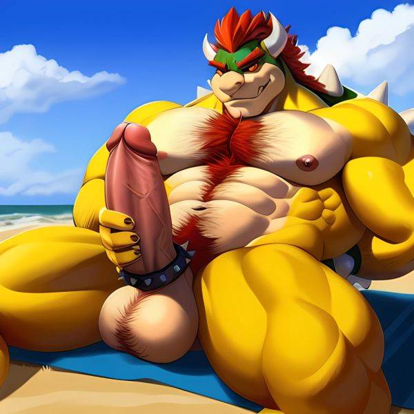 Bowser Laying On The Beach Yellow Skin Laying On A Towel Nude Beach Big Balls Big Penis Nipples Veins Muscles, 82380868 - AIHentai - aihentai.co on pornintellect.com