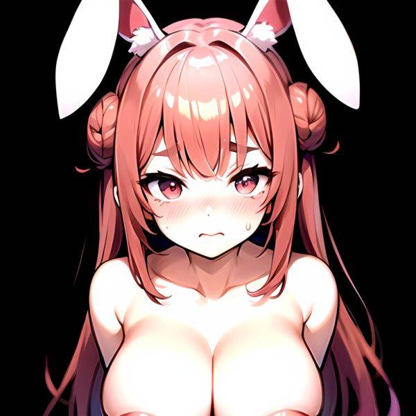 1girl Alternate Breast Size Animal Ear Fluff Animal Ears Red Hair Blush Breasts Double Bun Embarrassed Hair Bun Haro Art, 1905053830 - AIHentai - aihentai.co on pornintellect.com