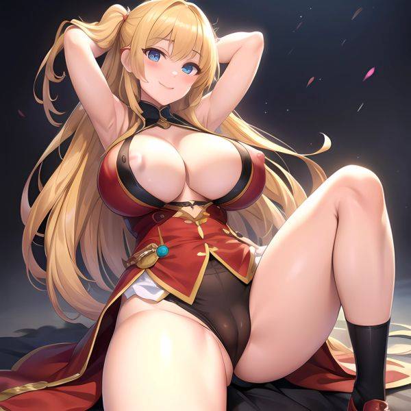 1girl Blonde Hair Breasts Cleavage Grenadier Manga Haganef Huge Breasts Long Hair Nipples Pussy Smile Tendou Rushuna Arms Behind, 765866835 - AIHentai - aihentai.co on pornintellect.com