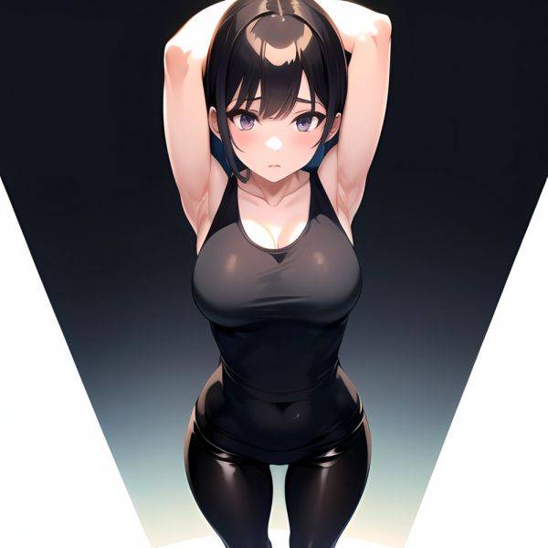 1girl Solo Tank Top Leggings Standing Fully Clothed Pov Simple Background Arms Behind Head, 903073417 - AIHentai - aihentai.co on pornintellect.com