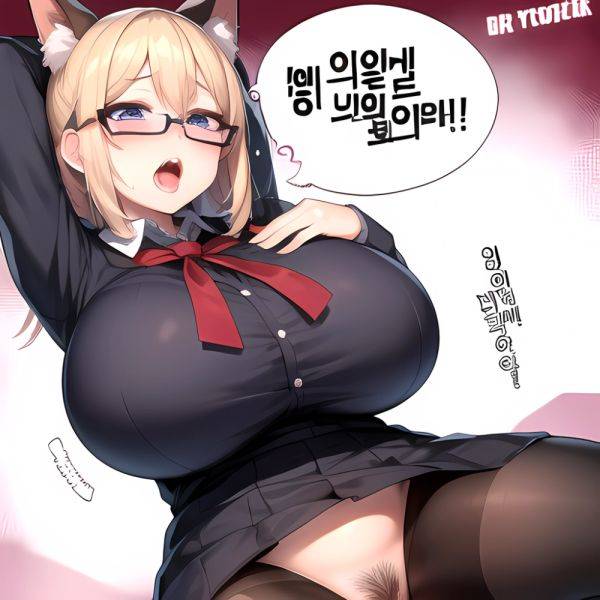 1girl Ahegao Breasts Butcherboy Fucked Silly Glasses Huge Breasts Korean Text Pubic Hair Solo, 3842927325 - AIHentai - aihentai.co - North Korea on pornintellect.com