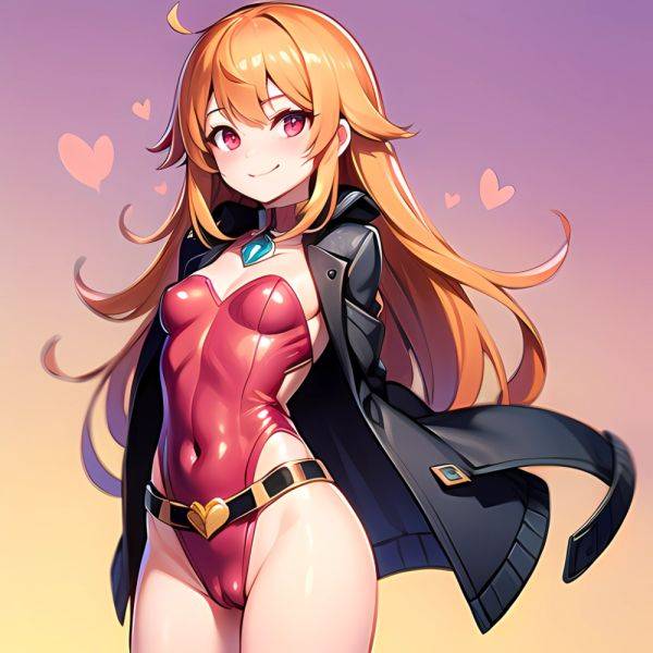 1girl Mature Belt Blush Breasts Cameltoe Gem Heart Highres Hyper Blossom Jacket Jewelry Leotard Long Hair Magical Girl Orange Ha, 381941854 - AIHentai - aihentai.co on pornintellect.com