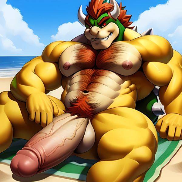 Bowser Laying On The Beach Yellow Skin Laying On A Towel Nude Beach Big Balls Big Penis Nipples Veins Muscles, 1089331265 - AIHentai - aihentai.co on pornintellect.com