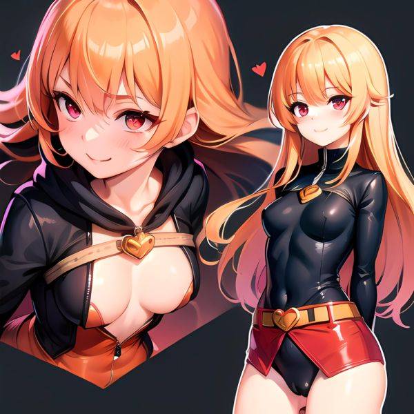 1girl Mature Belt Blush Breasts Cameltoe Gem Heart Highres Hyper Blossom Jacket Jewelry Leotard Long Hair Magical Girl Orange Ha, 897377976 - AIHentai - aihentai.co on pornintellect.com