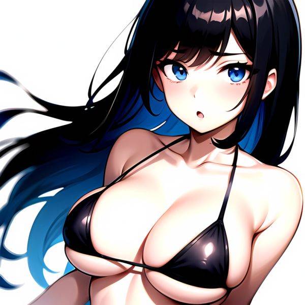 1girl O Absurdres Bikini Black Bikini Black Hair Blue Eyes Breasts Cleavage Collarbone Commentary Request Highres Large Breasts, 4178242235 - AIHentai - aihentai.co on pornintellect.com