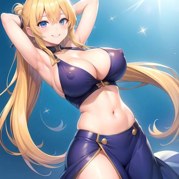 1girl Blonde Hair Breasts Cleavage Grenadier Manga Haganef Huge Breasts Long Hair Nipples Pussy Smile Tendou Rushuna Arms Behind, 1483494693 - AIHentai - aihentai.co on pornintellect.com