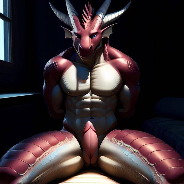 Anthro Dragon Male Solo Abs Muscular Dragon Penis Genital Slit Furry Sitting Realistic Scales Detailed Scales Texture 1 4 Detail, 3882180439 - AIHentai - aihentai.co on pornintellect.com