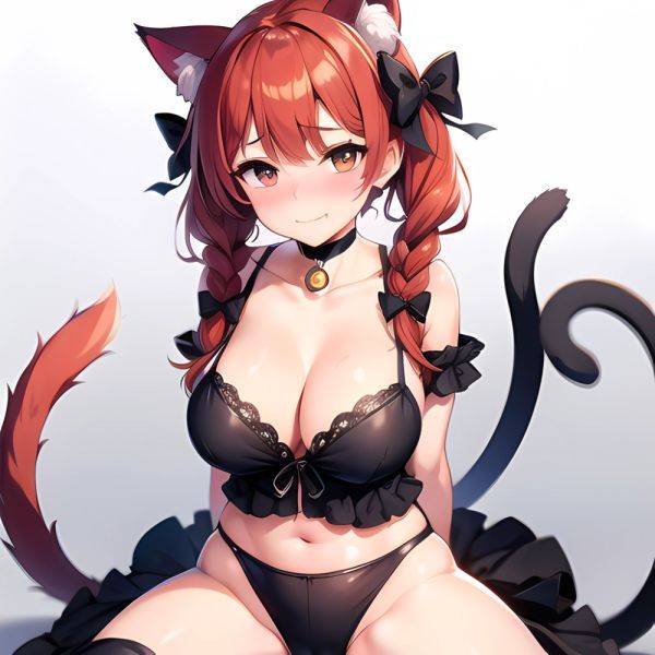 1girl Alternate Costume Animal Ear Fluff Animal Ears Arms Behind Back Bare Shoulders Black Bow Black Ribbon Blush Bow Braid, 3437385151 - AIHentai - aihentai.co on pornintellect.com