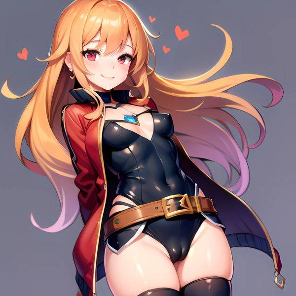 1girl Mature Belt Blush Breasts Cameltoe Gem Heart Highres Hyper Blossom Jacket Jewelry Leotard Long Hair Magical Girl Orange Ha, 2951394694 - AIHentai - aihentai.co on pornintellect.com