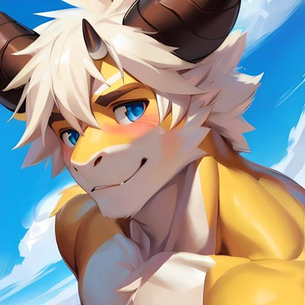 Male Anthro Muscle Kemono Dragon Penis Yellow Body Furry Blush White Mane Horns Chunie Meesh Kiyosan Sigma X Bara Detailed, 1800434708 - AIHentai - aihentai.co on pornintellect.com