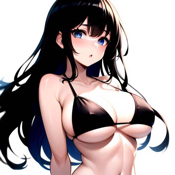 1girl O Absurdres Bikini Black Bikini Black Hair Blue Eyes Breasts Cleavage Collarbone Commentary Request Highres Large Breasts, 2929655469 - AIHentai - aihentai.co on pornintellect.com