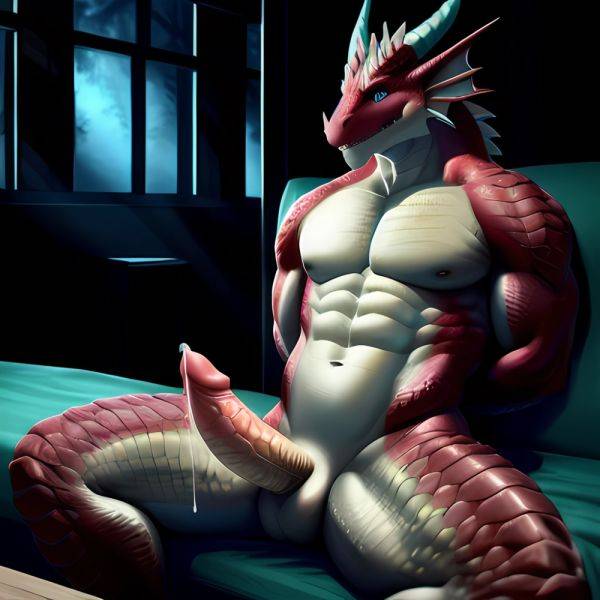 Anthro Dragon Male Solo Abs Cum Dripping Muscular Dragon Penis Genital Slit Furry Sitting Realistic Scales Detailed Scales Textu, 4167495899 - AIHentai - aihentai.co on pornintellect.com