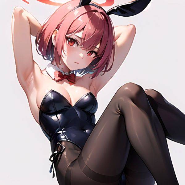 1girl Solo Animal Ears Armpits Black Hair Black Pantyhose Blue Archive Bow Bowtie Cat Ears Colored Inner Hair Coma Light825, 3395281689 - AIHentai - aihentai.co on pornintellect.com