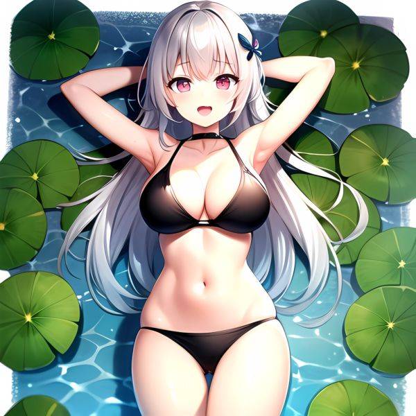 1girl D Bare Arms Bare Shoulders Bikini Black Bikini Breasts Bug Butterfly Butterfly Hair Ornament Choker Cleavage Feet Out Of, 3325044818 - AIHentai - aihentai.co on pornintellect.com