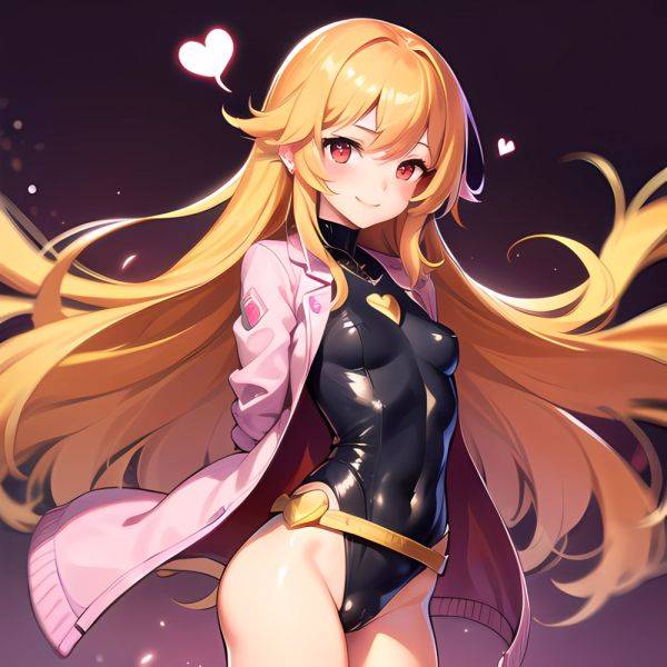 1girl Mature Belt Blush Breasts Cameltoe Gem Heart Highres Hyper Blossom Jacket Jewelry Leotard Long Hair Magical Girl Orange Ha, 569727945 - AIHentai - aihentai.co on pornintellect.com