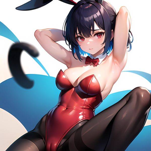 1girl Solo Animal Ears Armpits Black Hair Black Pantyhose Blue Archive Bow Bowtie Cat Ears Colored Inner Hair Coma Light825, 3707435558 - AIHentai - aihentai.co on pornintellect.com