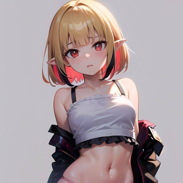 1girl Blonde Hair Frilled Panties Frills Highres Hip Bones Looking At Viewer Makaino Ririmu Multicolored Hair Navel Nijisanji No, 2895372034 - AIHentai - aihentai.co on pornintellect.com