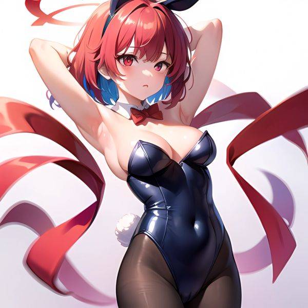 1girl Solo Animal Ears Armpits Black Hair Black Pantyhose Blue Archive Bow Bowtie Cat Ears Colored Inner Hair Coma Light825, 3976094605 - AIHentai - aihentai.co on pornintellect.com