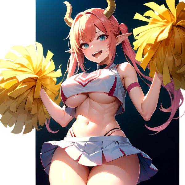 1girl Absurdres White Skirt Whitefrok Breasts Cheerleader Dragon Girl Dragon Horns Highres Holding Holding Pom Poms Horns Huge B, 2116002110 - AIHentai - aihentai.co on pornintellect.com