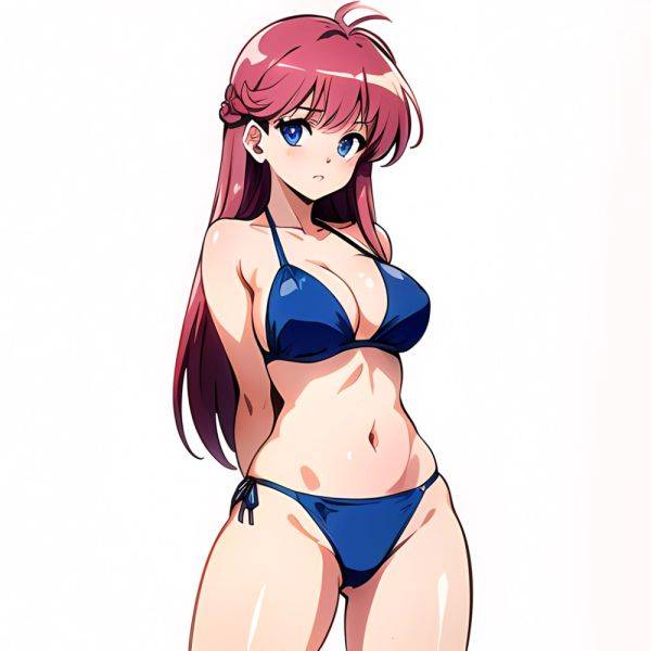 1990s Style 1girl Arms Behind Back 1 4 Bikini Blue Bikini Blue Eyes Cowboy Shot Kokura Masashi Long Hair Looking, 646417290 - AIHentai - aihentai.co on pornintellect.com