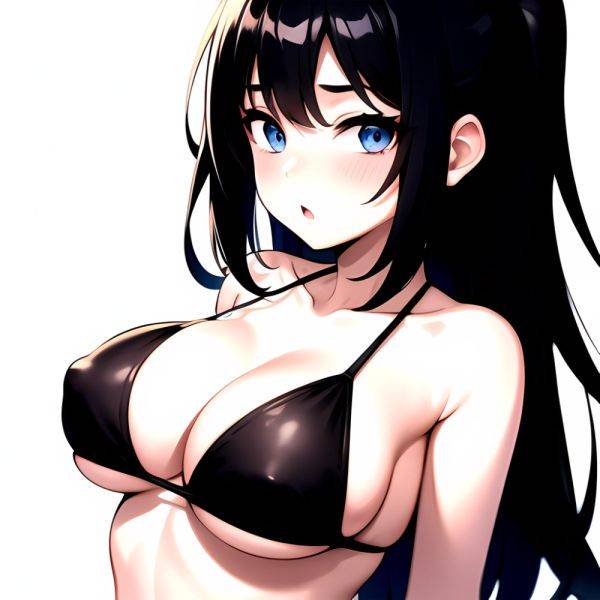 1girl O Absurdres Bikini Black Bikini Black Hair Blue Eyes Breasts Cleavage Collarbone Commentary Request Highres Large Breasts, 491567515 - AIHentai - aihentai.co on pornintellect.com