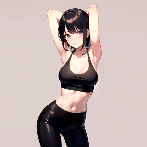 1girl Solo Tank Top Leggings Standing Fully Clothed Pov Simple Background Arms Behind Head, 1994440388 - AIHentai - aihentai.co on pornintellect.com