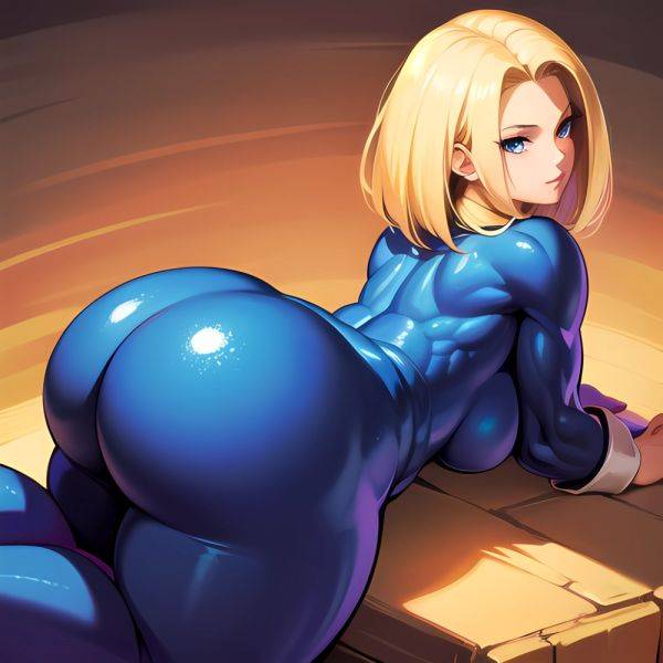 1girl Absurdres Android 18 Ass Big Hair Blonde Hair Blue Eyes Breasts Curvy Dragonball Z Drawing Female Focus Highres Huge, 1818505454 - AIHentai - aihentai.co on pornintellect.com