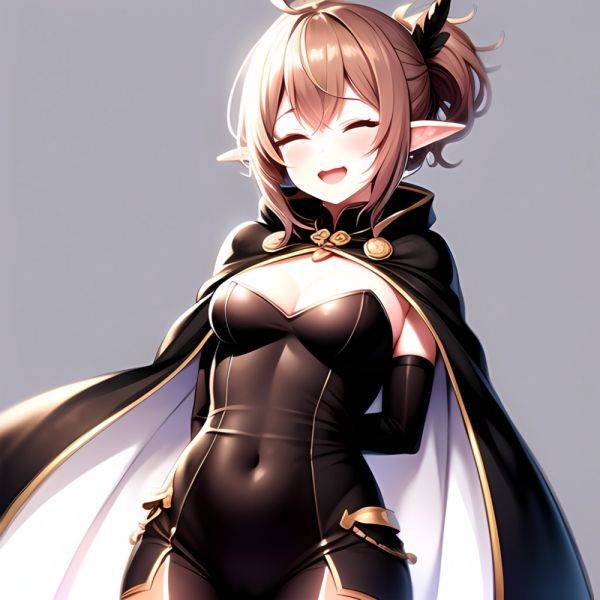 1girl D Ahoge Blush Brown Capelet Brown Cloak Brown Hair Capelet Cleavage Cutout Cloak Closed Eyes Clothing Cutout Crossed Bangs, 4038180295 - AIHentai - aihentai.co on pornintellect.com