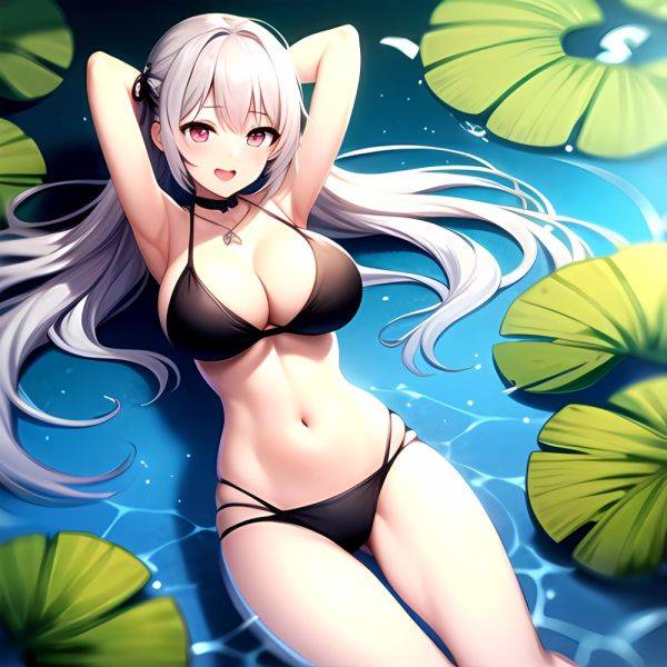 1girl D Bare Arms Bare Shoulders Bikini Black Bikini Breasts Bug Butterfly Butterfly Hair Ornament Choker Cleavage Feet Out Of, 832992678 - AIHentai - aihentai.co on pornintellect.com