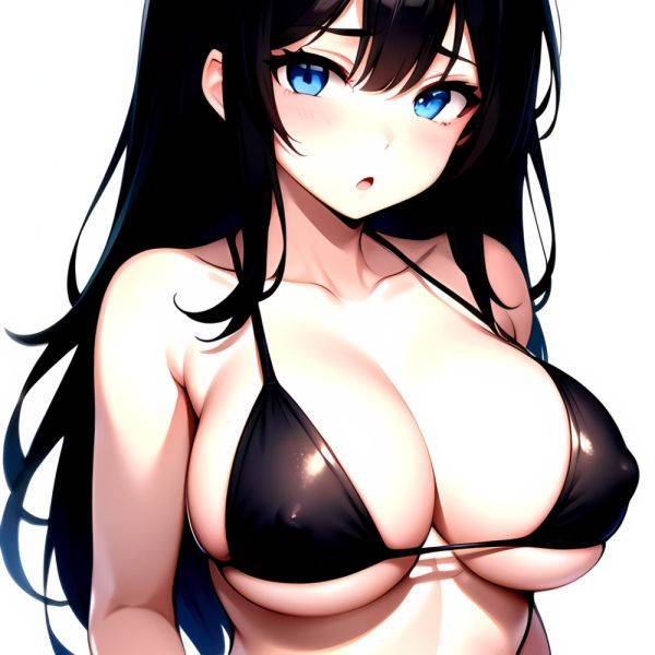1girl O Absurdres Bikini Black Bikini Black Hair Blue Eyes Breasts Cleavage Collarbone Commentary Request Highres Large Breasts, 861121083 - AIHentai - aihentai.co on pornintellect.com