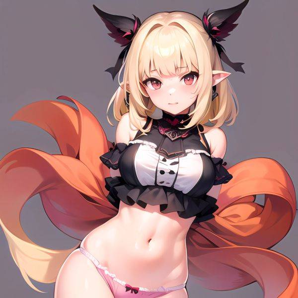 1girl Blonde Hair Frilled Panties Frills Highres Hip Bones Looking At Viewer Makaino Ririmu Multicolored Hair Navel Nijisanji No, 1563908692 - AIHentai - aihentai.co on pornintellect.com