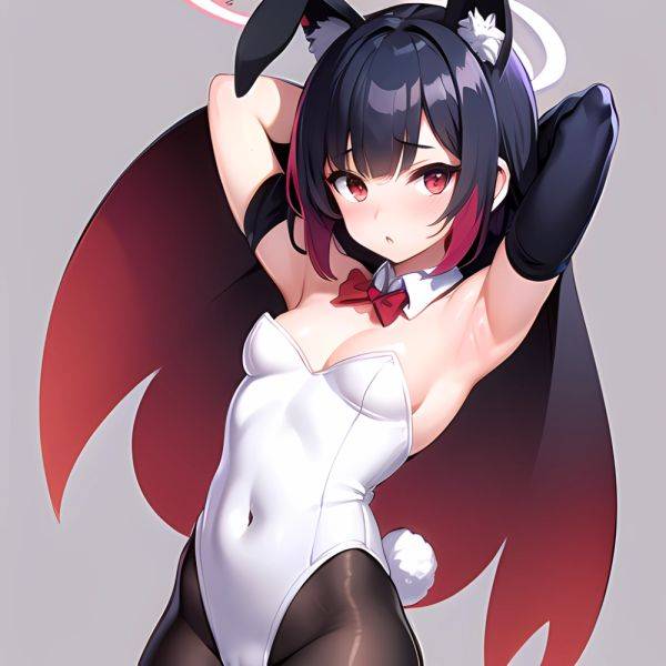 1girl Solo Animal Ears Armpits Black Hair Black Pantyhose Blue Archive Bow Bowtie Cat Ears Colored Inner Hair Coma Light825, 1568177038 - AIHentai - aihentai.co on pornintellect.com