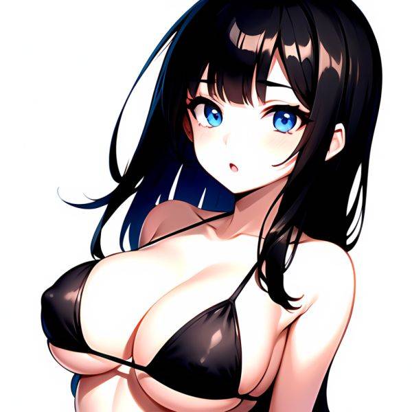 1girl O Absurdres Bikini Black Bikini Black Hair Blue Eyes Breasts Cleavage Collarbone Commentary Request Highres Large Breasts, 2320698416 - AIHentai - aihentai.co on pornintellect.com