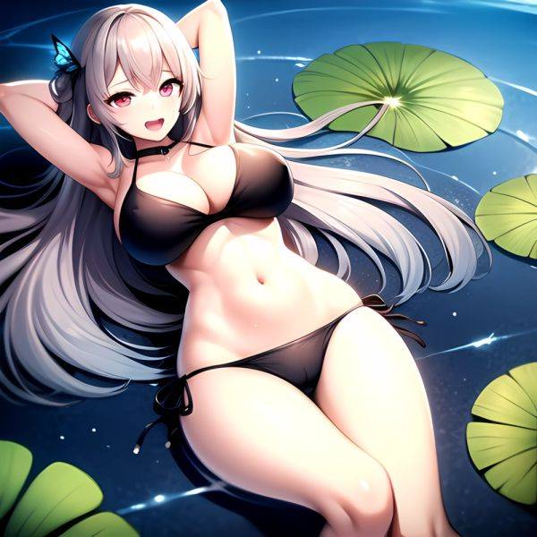 1girl D Bare Arms Bare Shoulders Bikini Black Bikini Breasts Bug Butterfly Butterfly Hair Ornament Choker Cleavage Feet Out Of, 1711262474 - AIHentai - aihentai.co on pornintellect.com