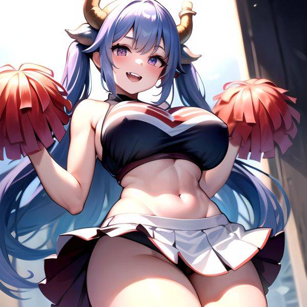 1girl Absurdres White Skirt Whitefrok Breasts Cheerleader Dragon Girl Dragon Horns Highres Holding Holding Pom Poms Horns Huge B, 2230846199 - AIHentai - aihentai.co on pornintellect.com