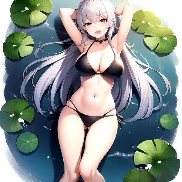 1girl D Bare Arms Bare Shoulders Bikini Black Bikini Breasts Bug Butterfly Butterfly Hair Ornament Choker Cleavage Feet Out Of, 1107619681 - AIHentai - aihentai.co on pornintellect.com