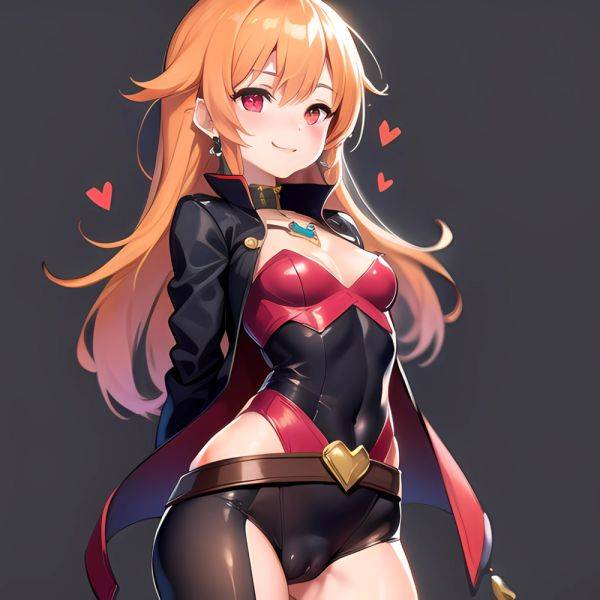 1girl Mature Belt Blush Breasts Cameltoe Gem Heart Highres Hyper Blossom Jacket Jewelry Leotard Long Hair Magical Girl Orange Ha, 614197306 - AIHentai - aihentai.co on pornintellect.com