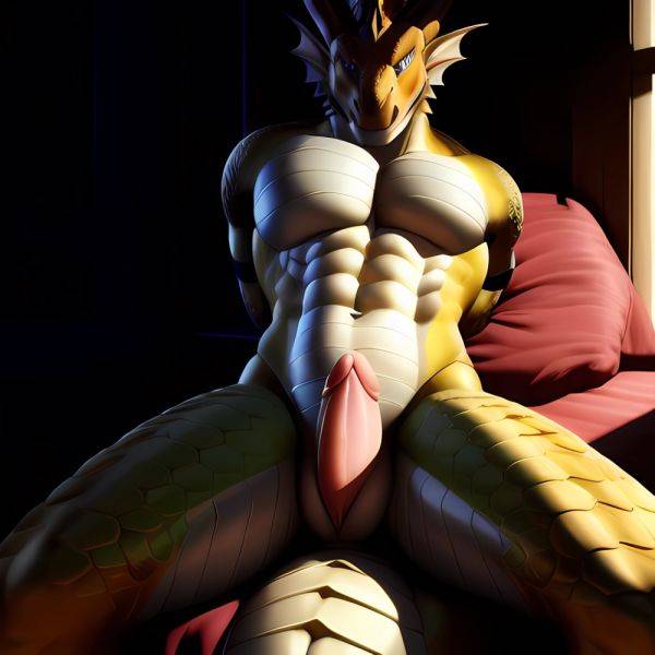 Anthro Dragon Male Solo Abs Muscular Dragon Penis Genital Slit Furry Sitting Realistic Scales Detailed Scales Texture 1 4 Detail, 2221979944 - AIHentai - aihentai.co on pornintellect.com