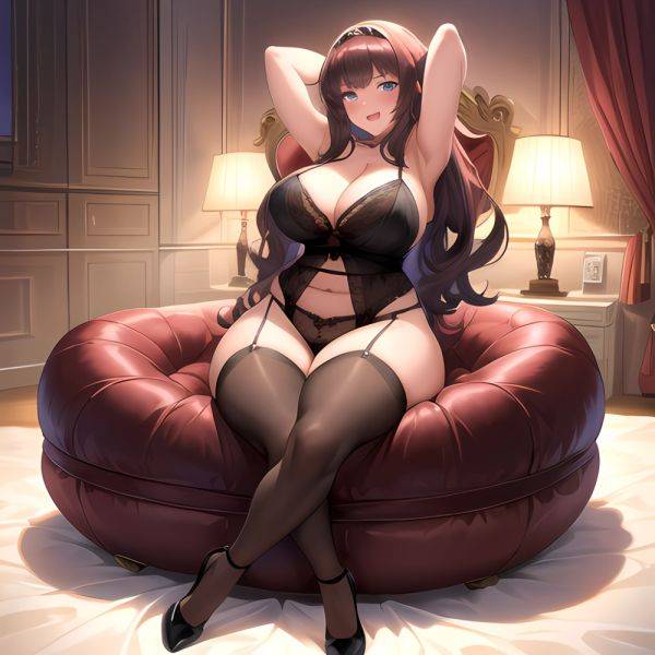 Smiling Open Mouth Sexy Naughty Lingerie Big Ass Very Thick Obese 1 4 Sitting Down Absurdres Blush 1 1 Highres, 3165367162 - AIHentai - aihentai.co on pornintellect.com