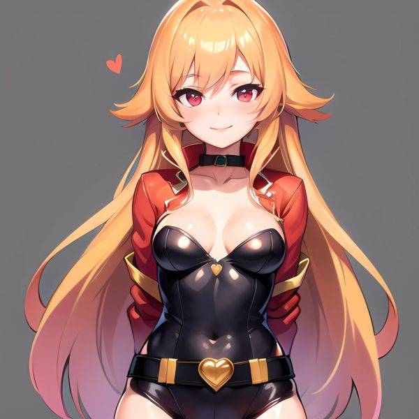 1girl Mature Belt Blush Breasts Cameltoe Gem Heart Highres Hyper Blossom Jacket Jewelry Leotard Long Hair Magical Girl Orange Ha, 2944030627 - AIHentai - aihentai.co on pornintellect.com