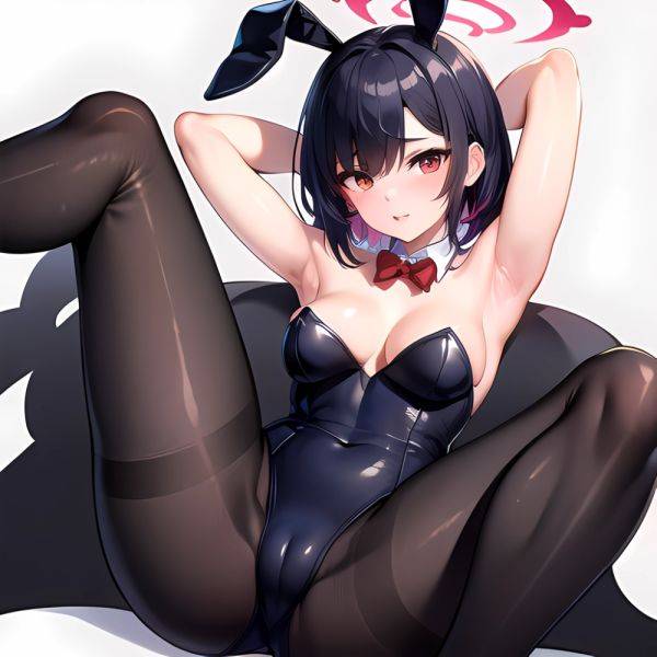 1girl Solo Animal Ears Armpits Black Hair Black Pantyhose Blue Archive Bow Bowtie Cat Ears Colored Inner Hair Coma Light825, 906079330 - AIHentai - aihentai.co on pornintellect.com