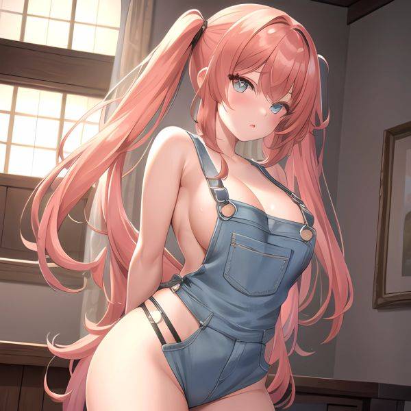 Sexy Overalls Half Naked One Side Down Exposing One Breast Absurdres Blush 1 1 Highres Detail Masterpiece Best Quality Hyper, 3819859042 - AIHentai - aihentai.co on pornintellect.com