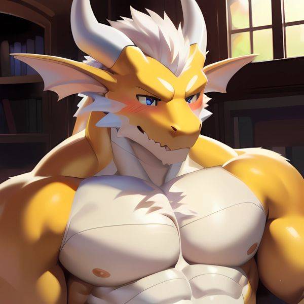 Male Anthro Muscle Kemono Dragon Penis 1 3 Yellow Body Furry Blush White Mane Horns Chunie Meesh Kiyosan Sigma X, 3398890443 - AIHentai - aihentai.co on pornintellect.com