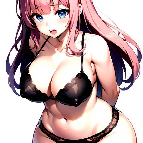 1girl Arms Behind Back Bare Shoulders Black Panties Blue Eyes Blunt Bangs Blush Breasts Collarbone Gigantic Breasts Lingerie Lon, 3678142854 - AIHentai - aihentai.co on pornintellect.com