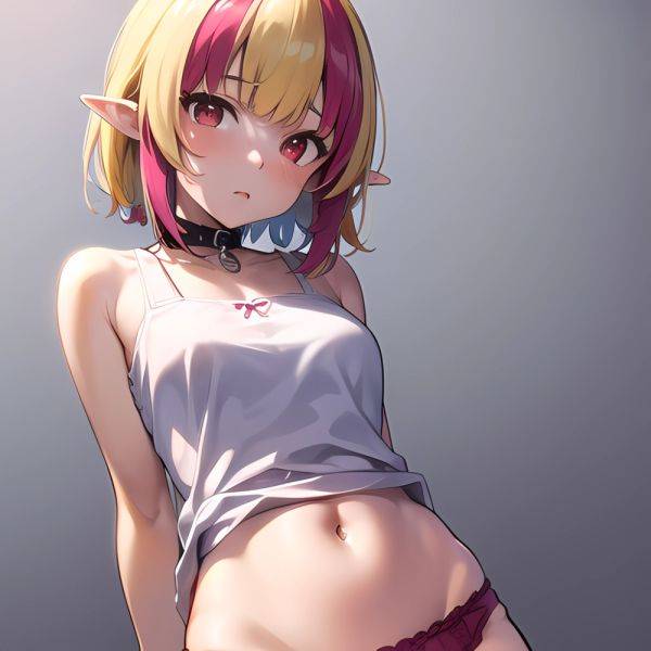 1girl Blonde Hair Frilled Panties Frills Highres Hip Bones Looking At Viewer Makaino Ririmu Multicolored Hair Navel Nijisanji No, 4112086971 - AIHentai - aihentai.co on pornintellect.com